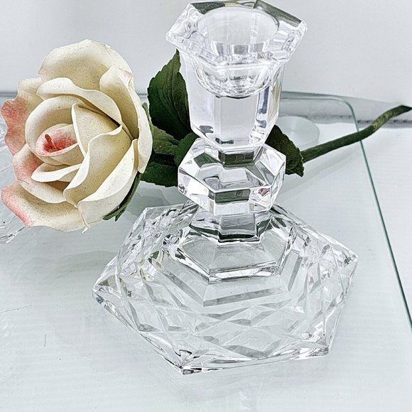 2 Galway Irish Crystal 4” Candlesticks Candle Holders 24% Lead Crystal - Picture 2 of 7